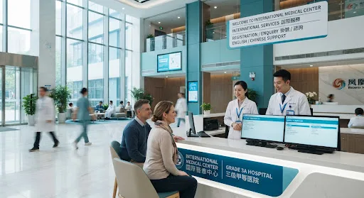 International patient coordinator at MedTravel China reviewing a case file